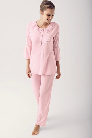 14200 Bayan Uzun Kol Pijama Takımı Pudra