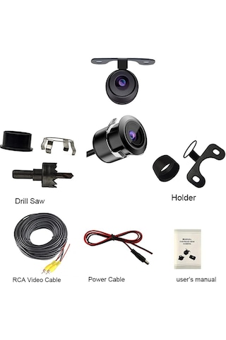 Universal Geri Görüş Kamerası 200 Geniş Açı Ip68 Su Geçirmez 12v Renkli Araç Kamerası
