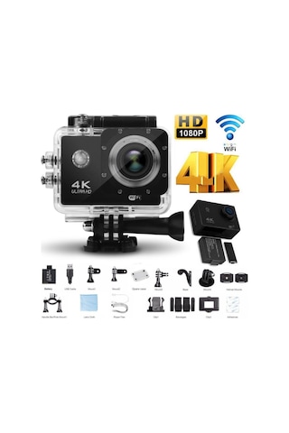4k Ultra Hd 170 Derece Wifi Aksiyon Kamera Araç Vantuz Siyah