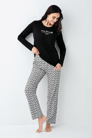 Pierre Cardin 9068 Modal Uzun Kol Kadın Pijama Takımı V1 Siyah