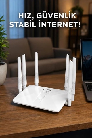 Özel Üretim Erişim Yönlendirici Hız Wifi Router 300mbps 6 Antenli 4 Portlu Wr50q Beyaz