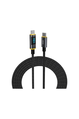 Aohi Magline PD 3.1140 W USB-C To USB-C Led Ekranlı Örgülü Süper Hızlı Şarj Data Kablosu 1.2 M