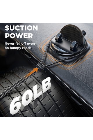 Joyroom Jr-zs354 360 Derece Dönebilen Kontrol Paneli Araç Telefonu Tutucu Siyah