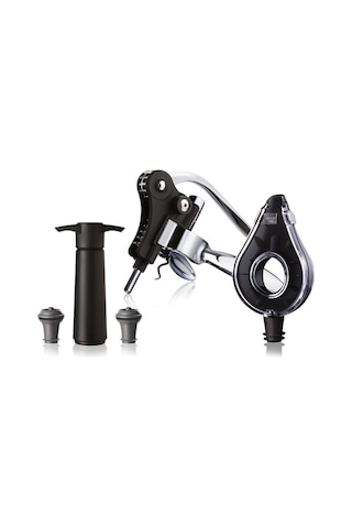 Vacu Vin Air Deluxe Şarap Seti 5 Parça - Kutulu - Siyah Çelik