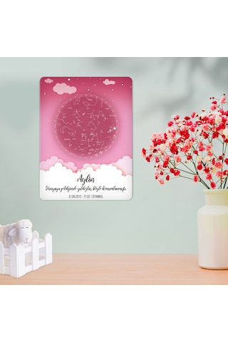 Decorita Decorıta | Yeni Doğan Hediyelik Gökyüzü Haritası - Cam Tablo