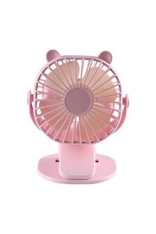 Didadodo Usb Masalı Mini Masa Vantilatörü - 3 Hızlı, 360 Dön., Taşınabilir Serinletici Pembe, 360 Dönme Pembe