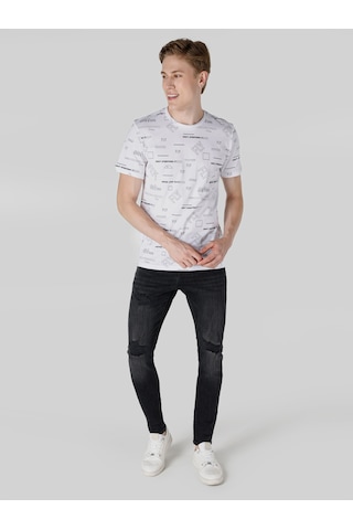 Colin's Colins Regular Fit Bisiklet Yaka Baskılı Beyaz Erkek Kısa Kol Tişört Cl1064698 Beyaz