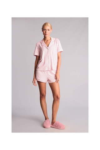Defacto Regular Fıt Kısa Kollu 2li Softshell Kırmızı Pijama Takımı I3489ax26aurd197 Kırmızı-rd197