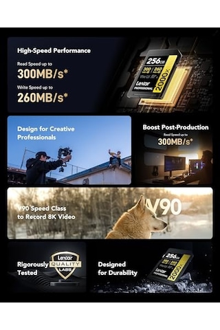 Kart 256 Gb 205 Mb S'ye Kadar Okuma 140mb S Yazma Sdxc Uhs-ı Hafıza Kartı Sınıf 10 U3 V30 Profesyonel Fotoğrafçıl