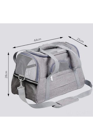 Qingmipy Taşınabilir Nefes Alabilir Evcil Hayvan Çantası - Pembe Küçük Boy 44x28x25 Yumuşak Yastıklı