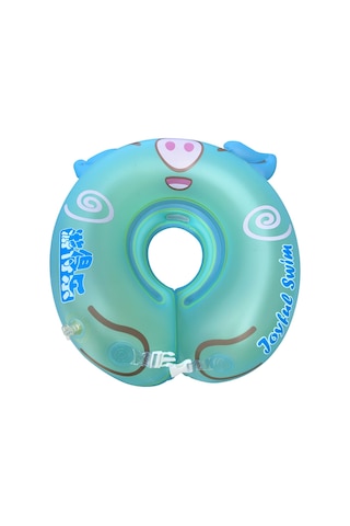 Qingmipy Bebek Boyun Simidi - 3-12 Aylık Yenidoğanlar İçin Güvenli Şişme Havuz Yüzme Halkası Mavi