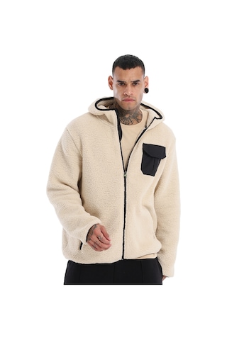 Sportive Sherpa Erkek Bej Günlük Stil Polar 24ke024-krem Bej