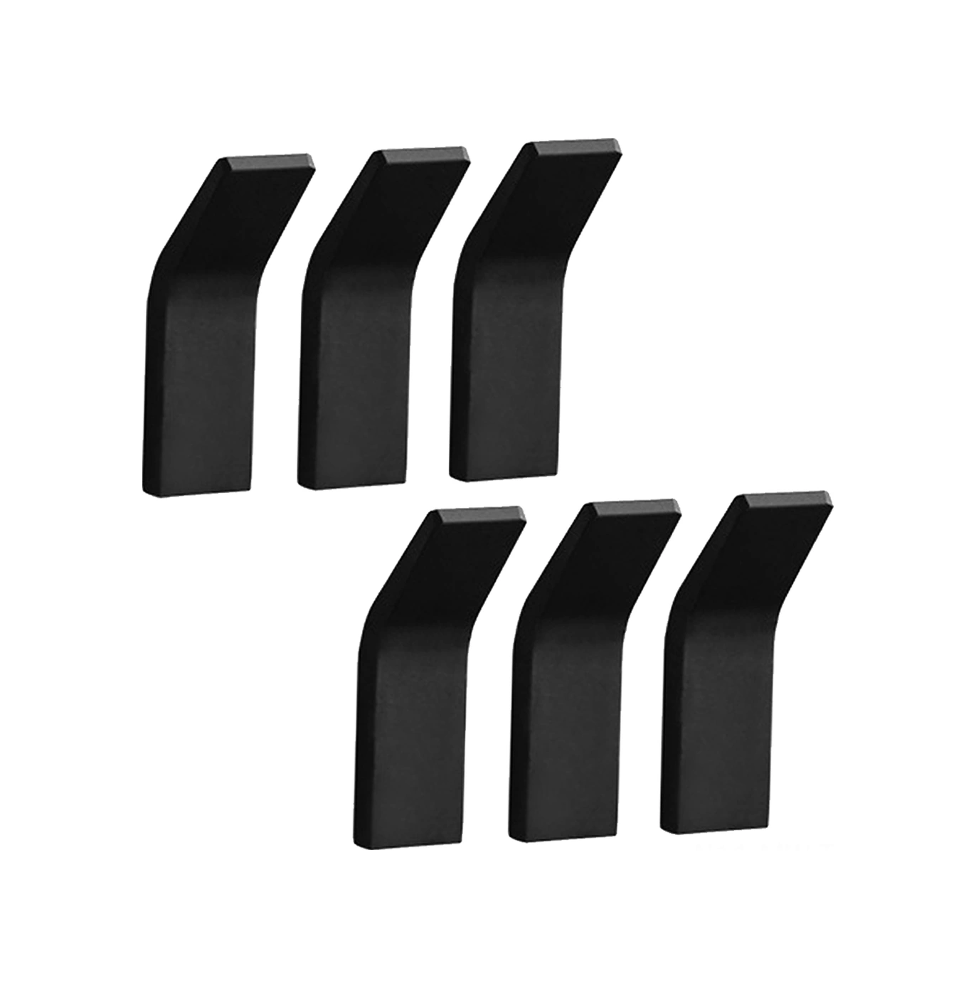 Moveevo Alüminyum Duvar Takımı: 6 Adet Siyah Tek Kanca, Delme Yok, 10kg Yük Taşıma, Su Geçirmez, Mutfak/banyo Uygun Siyah