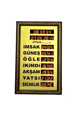 Dijital Vakit Matik İmsakiye Ev Tipi Ezan Okuyan Saat çok Renkli