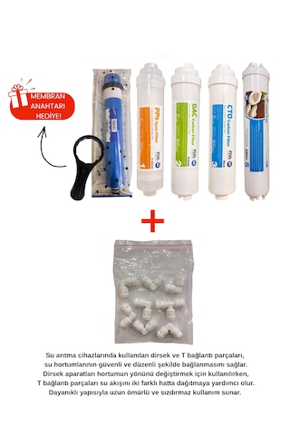 Nsf Onaylı 5'li Su Arıtma Filtresi Full Set+ Dirsek  5'Li Filtre