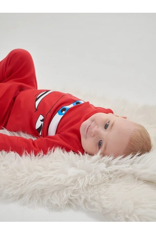 Mami-kids Uzun Kollu Yenidoğan Bebek Pijaması 351301715 Kırmızı