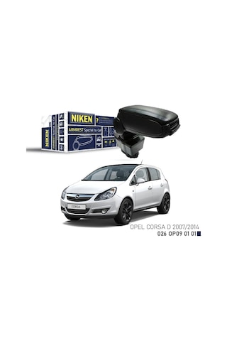 Niken Opel Corsa D 2007-2014 Arası Araca Özel Kol Dayama Siyah