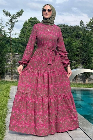 Rabia Şamlı Betül Gül Kurusu Elbise Gülkurusu