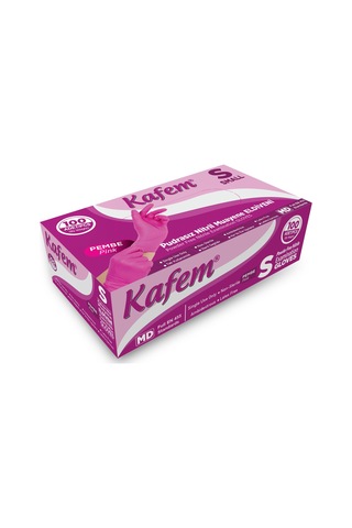 Kafem Pembe Nitril Eldiven Pudrasız S 100 Lü X 20 Paket Koli