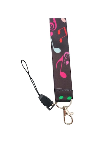 Renkli Notalar Müzik Kart Askısı Yaka Kartı Boyun Askı İpi Telefon Askısı Yatay Dikey Kart Koruyucu