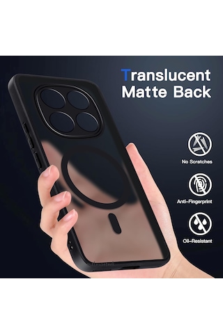 Xiaomi Redmi Note 14 Pro 4g Kılıf Mat Magsafe Lensli Silikon