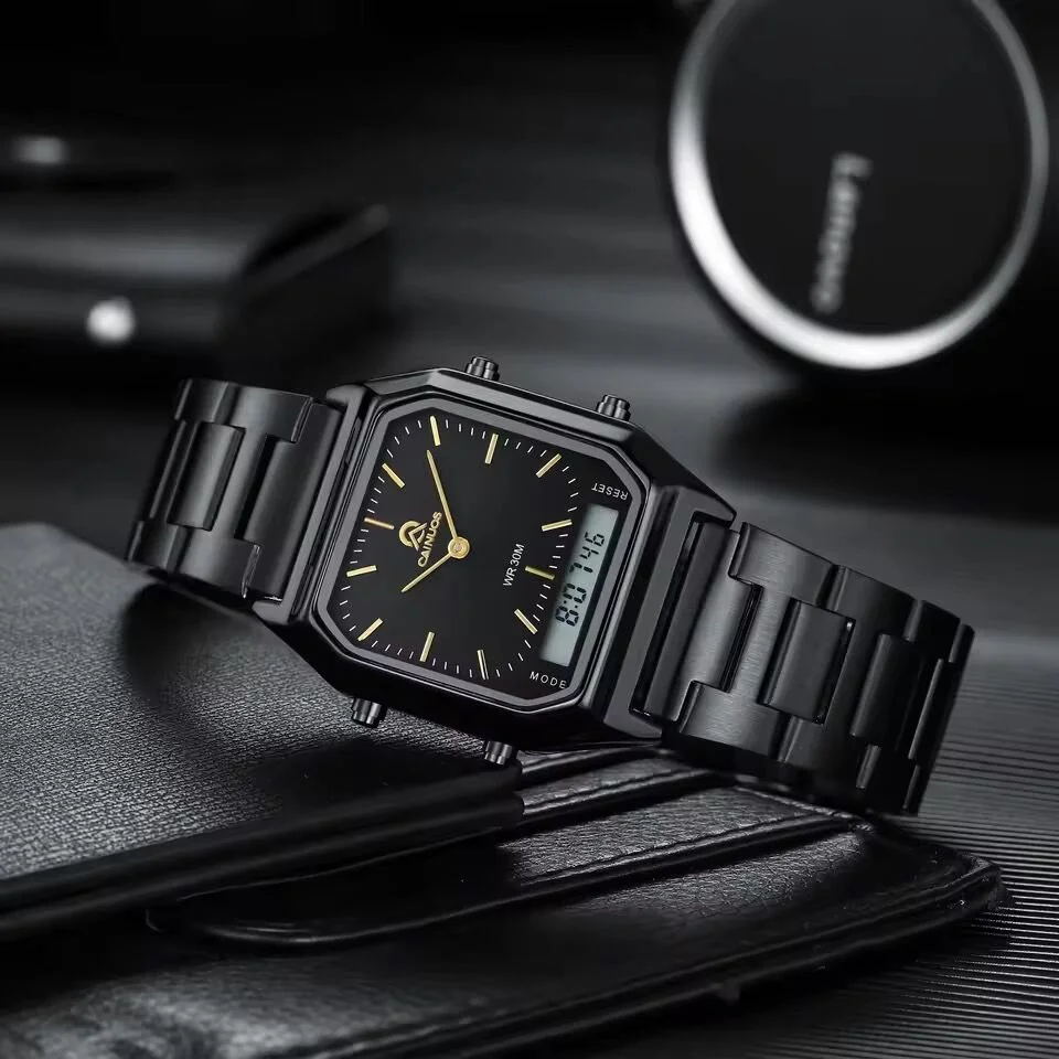 Caınuos Dijital Analog Erkek Kol Saati Siyah