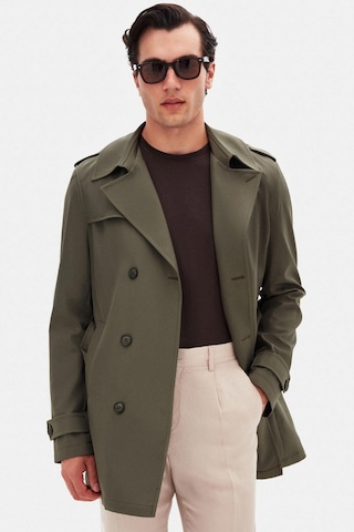 Ds Damat Regular Fit Koyu Haki Apoletli Beli Kemerli Pardösü/trenckot 1hf08ort00013 4620516