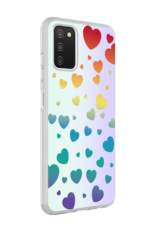Zore Galaxy Uyumlu A03s Kılıf M-blue Desenli Kapak - Heart No3 Heart No3