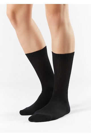 Gümüş Unisex Soket Çorap 3lü Siyah