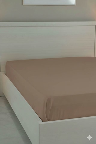 %100 Pamuk Ranforce Premium Çift Kişilik Lastikli Çarşaf - Mocha Mocha