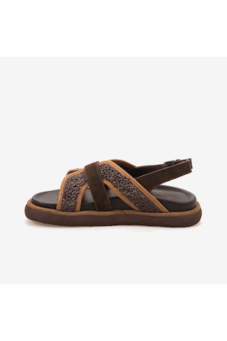 Kemal Tanca Kadın Sandalet 5514 Kahve Süet