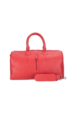 Bloominbag Bloomvoyager Roma Rouge Hakiki Deri Duffle Unisex Seyahat & Hafta Sonu Çantası Kırmızı