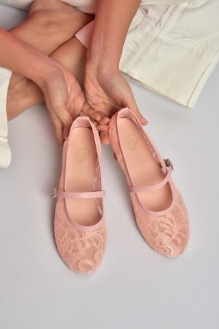 Fox Shoes Y726864006 Pembe Dantelli Kadın Babet