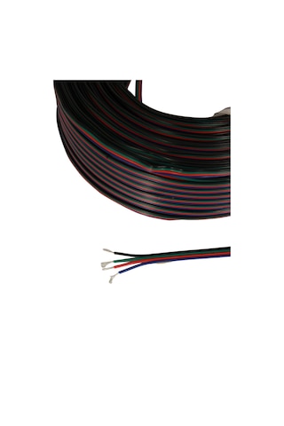 4 Pin Jst Elektrik Kablosu 4'lü Rgb Şerit Led Kablo 3x0,22mm Kalaylı %100 Bakır Kordon Kablo 100m