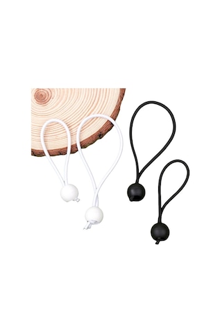 10 Adet Bungee Topu Brandaları Tuval Branda Bayrak Direği Bağları Kordon Uçları Elastik Halat Dantel Sabit Tekne Direği Kamp Çadırı Aksesuarları Beyaz