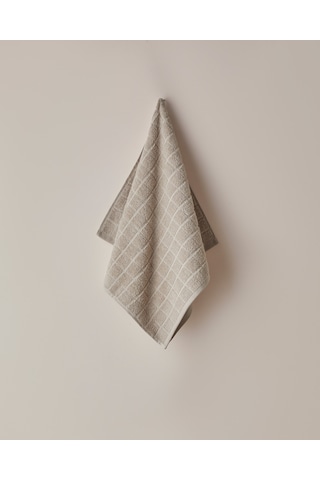 English Home Chequer Pamuk Yüz Havlusu 50x80 Cm Bej Bej