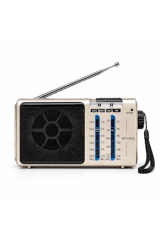 Ultratekno Ktf-1472s Solar Panelli 4 Band Şarjlı Radyo Fm Am Sw1 Sw2 El Fenerli