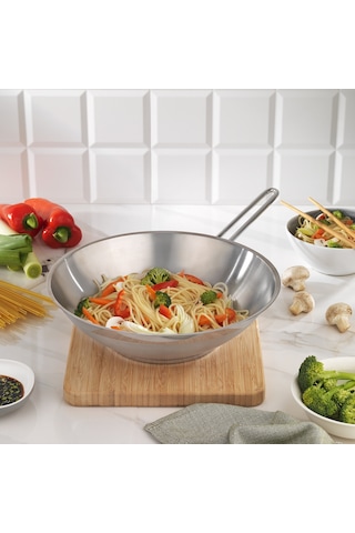 Schafer Held Çelik Wok Tava 28 Cm 1 Parça-ınox Gümüş