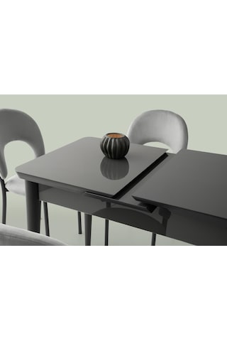 Tekno Suna Mdf Açılır Mutfak Masa Sandalye Takımı 60x100 Gri