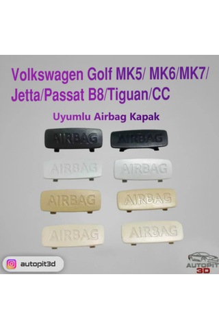Volkswagen Golf Mk5/ Mk6/mk7/jetta/passat B8/tiguan/cc Uyumlu Airbag Kapak Siyah