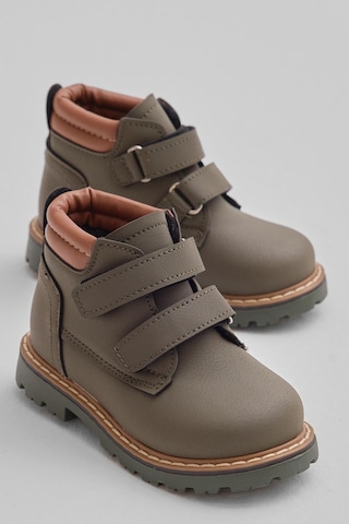Tonny Black Kalın Termo Taban Sıcak Astarlı Çift Cırtlı Çocuk Unisex Haki Bot Tbrzn010 Haki