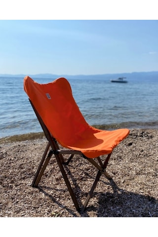 Bag The Joy Ahşap Antrasit İskelet - Turuncu Kılıf Sandalye Turuncu