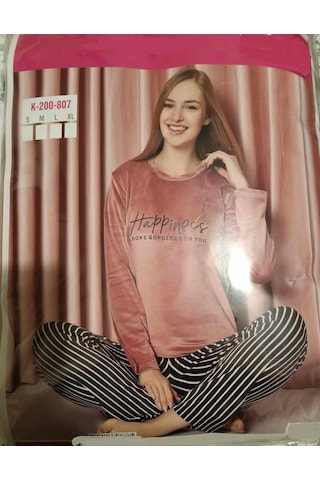 Sude Kadın Kışlık Kadife Pijama Takımı K200/807 - 1 Adet 001