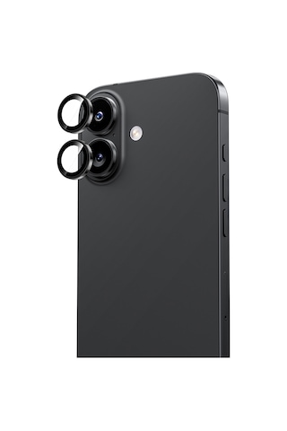 Linktech Apple Uyumlu iPhone 17 Crystal Seri Safir Kamera Lens Siyah