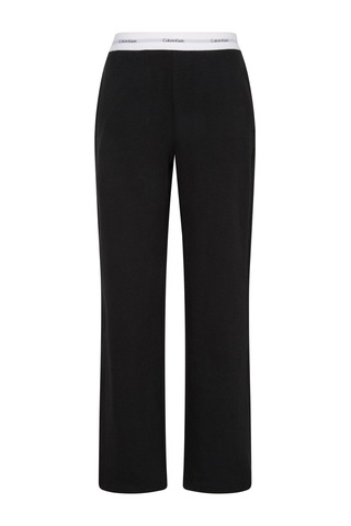 Calvin Klein Kadın Logolu Siyah Jersey Pantolon-13821 Siyah