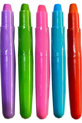 Saç Boyama Kalemi 5 Renk 1 Paket Bubu Saç Boyama Tebeşiri 5 Li Yıkanabilir Mini Tarak Hediyeli Hair Chalk Pen