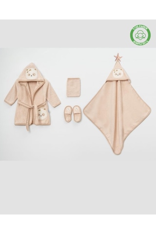 Kedili Bornoz Takımı 1-2 Yaş Bej