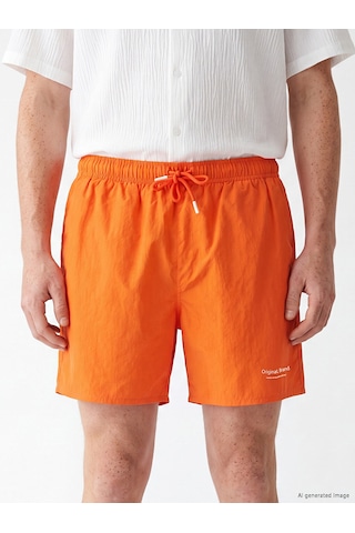 Lcw Swımwear Turuncu Kısa Boy Baskılı Erkek Deniz Şortu
