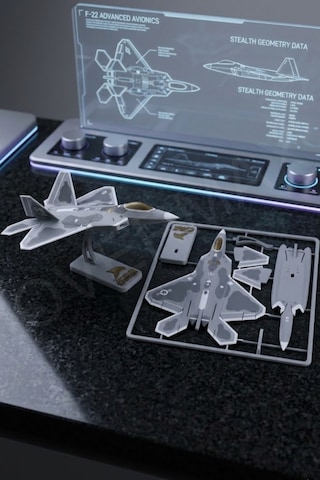 F-22 Yapboz Uçak Modeli Ve Standı Bir Arada - Evde Kurulum İçin Özel Tasarım - 857406124
