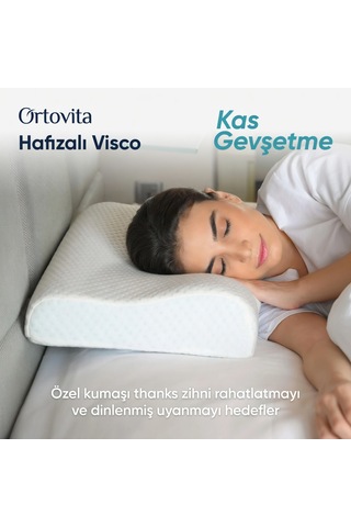 Yeni Nesil Visco Ortopedik Ergonomik Rahat, Stres Azaltıcı Ve Sağlıklı Uyku İçin Yastık Beyaz